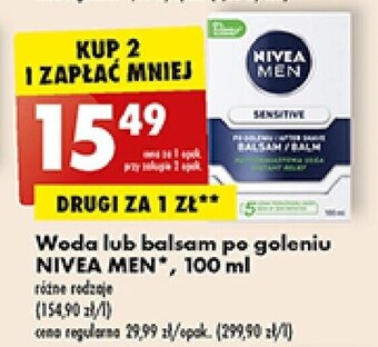 Biedronka Woda lub balsam po goleniu NIVEA MEN, 100 ml oferta
