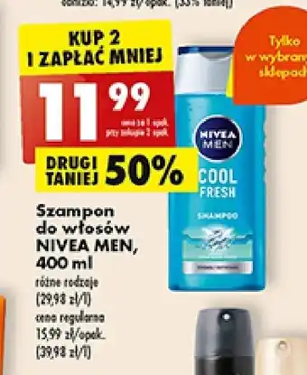 Biedronka Szampon do włosów NIVEA MEN, 400 ml oferta