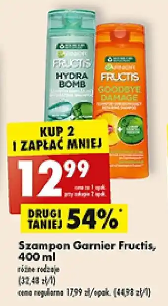 Biedronka Szampon Garnier Fructis 400ml oferta
