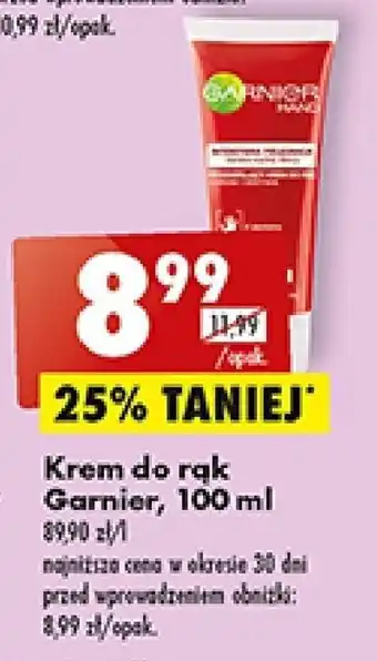 Biedronka Krem do rąk Garnier 100ml oferta