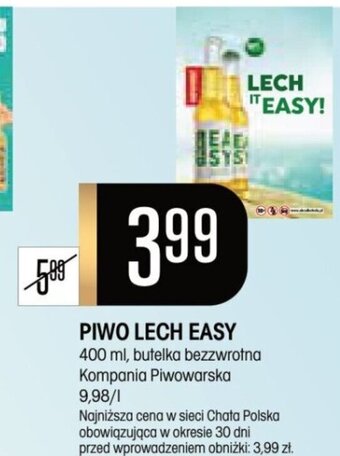 Chata Polska PIWO LECH EASY 400 ml, Kompania Piwowarska oferta