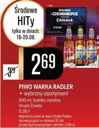 Chata Polska PIWO WARKA RADLER 500 ml, Grupa Żywiec oferta