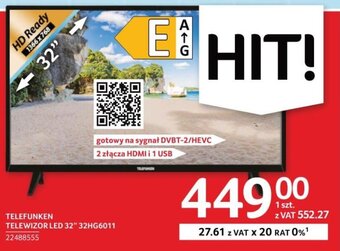 Selgros TELEFUNKEN TELEWIZOR LED 32" 32HG6011 oferta