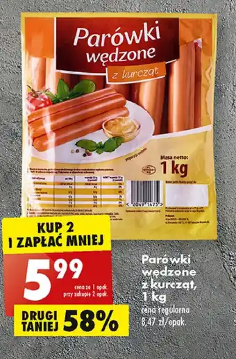 Biedronka Parówki wędzone oferta