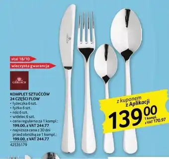 Selgros GERLACH KOMPLET SZTUĆCÓW 24 CZĘŚCI FLOW oferta