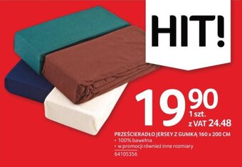 Selgros PRZEŚCIERADŁO JERSEY Z GUMKĄ 160 x 200 CM oferta