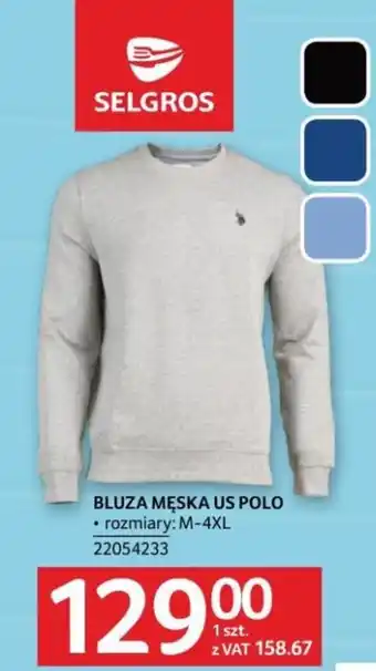 Selgros BLUZA MĘSKA US POLO • rozmiary: M-4XL oferta