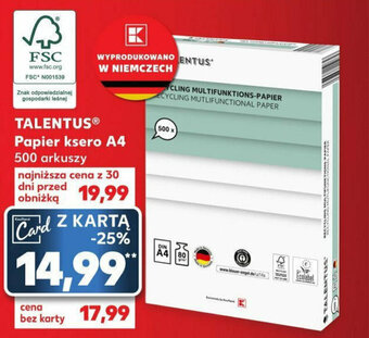 TALENTUSⓇ Papier ksero A4 500 arkuszy