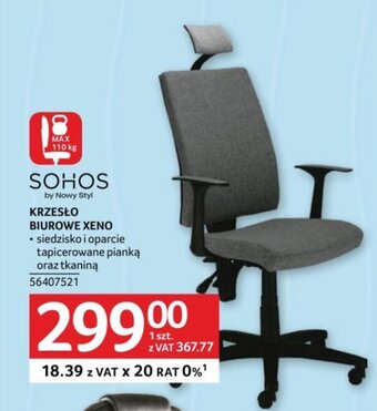 Selgros SOHOS KRZESŁO BIUROWE XENO oferta