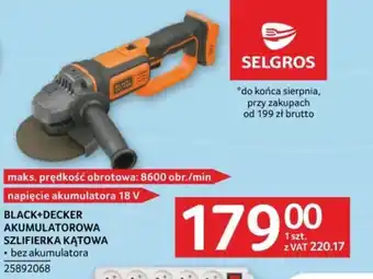 BLACK+DECKER AKUMULATOROWA SZLIFIERKA KĄTOWA