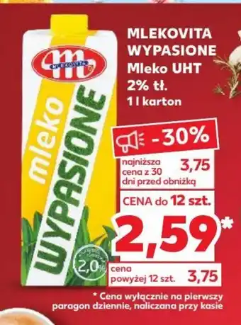 Kaufland MLEKOVITA WYPASIONE Mleko UHT 2% tł. 1 l oferta