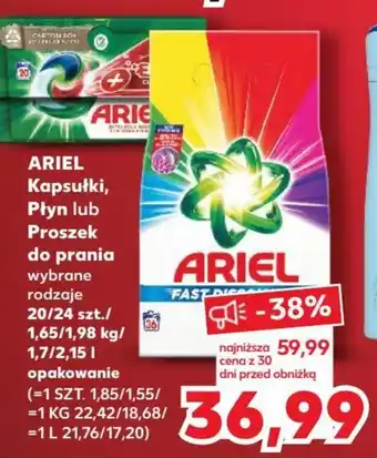 Kaufland ARIEL Kapsułki, Płyn lub Proszek do prania 20/24 szt./1,65/1,98 kg/1,7/2,15 l oferta