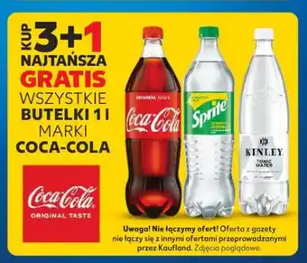 Kaufland KUP 3+1 NAJTAŃSZA GRATIS WSZYSTKIE BUTELKI 1 L MARKI COCA-COLA oferta