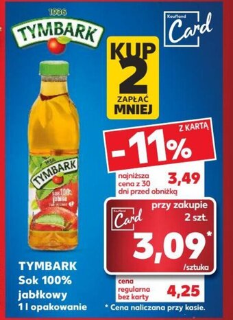 Kaufland TYMBARK Sok 100% jabłkowy 1 l oferta