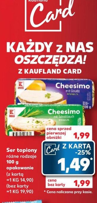 Kaufland Ser topiony 100 g oferta