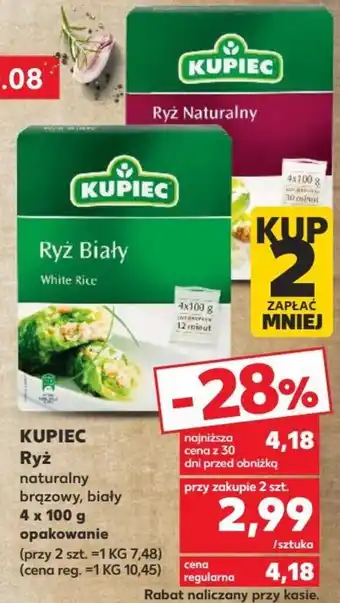 Kaufland KUPIEC Ryż 4 x 100 g opakowanie oferta