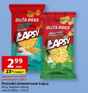 Auchan Prażynki ziemniaczane Łapsy 110 110 g, wybrane rodzaje oferta