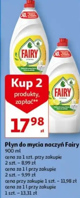 Auchan Płyn do mycia naczyń Fairy 900ml 2szt oferta