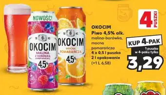 Kaufland OKOCIM Piwo 4,5% alk. 4 x 0,5 l puszka 2l opak. oferta