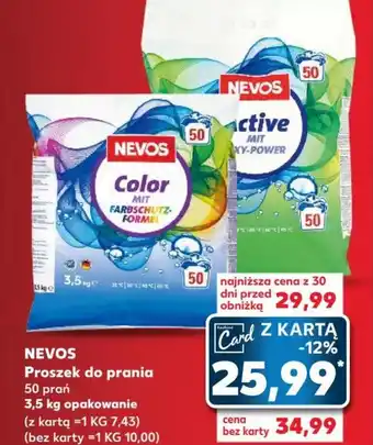 Kaufland NEVOS Proszek do prania 50 prań 3,5 kg opakowanie oferta