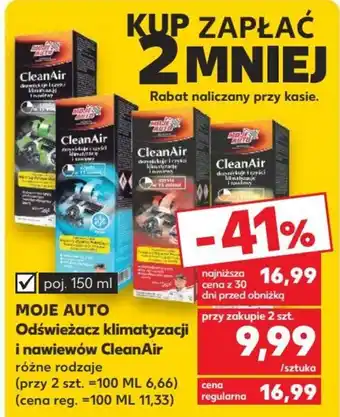 Kaufland MOJE AUTO Odświeżacz klimatyzacji i nawiewów CleanAir oferta