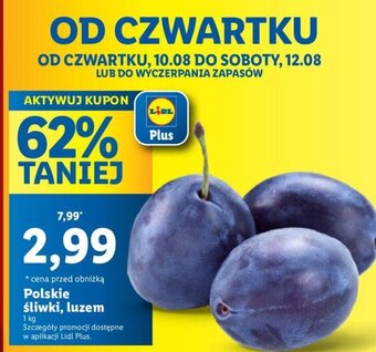 Lidl Polskie śliwki, luzem 1 kg oferta