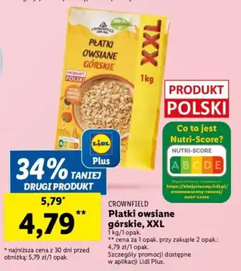 Lidl Płatki owsiane górskie, XXL 1 kg oferta