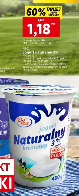 Lidl Jogurt naturalny 3% 400 g oferta