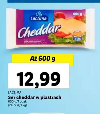Lidl Ser cheddar w plastrach 600 g oferta