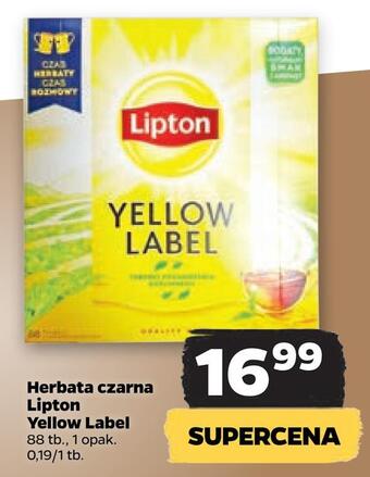 Netto Herbata czarna lipton yellow label oferta