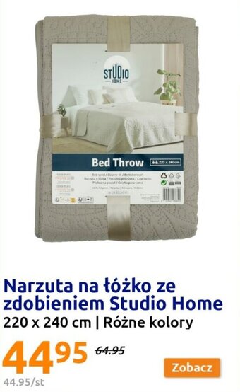 Action Narzuta na łóżko ze zdobieniem Studio Home 220 x 240 cm | Różne kolory oferta