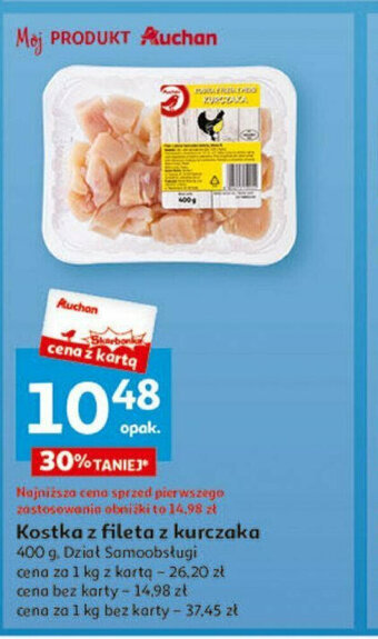 Auchan Kostka z fileta z kurczaka 400g oferta