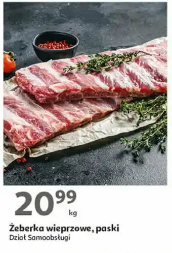 Auchan Żeberka wieprzowe, paski Dział Samoobsługi 1kg oferta