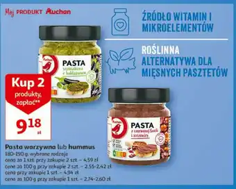 Auchan Pasta warzywna lub hummus 180-190g oferta