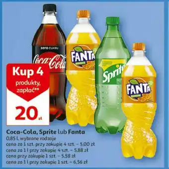 Auchan Coca-Cola, Sprite lub Fanta 0,85l 1szt. oferta