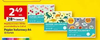 Auchan Papier kolorowy A4 10 kartek oferta