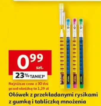 Auchan Ołówek z przekładanymi rysikami z gumką i tabliczką mnożenia szt. oferta