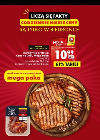 Biedronka Karkówka grillowa Czas na Grill, Mega Paka 1 kg oferta