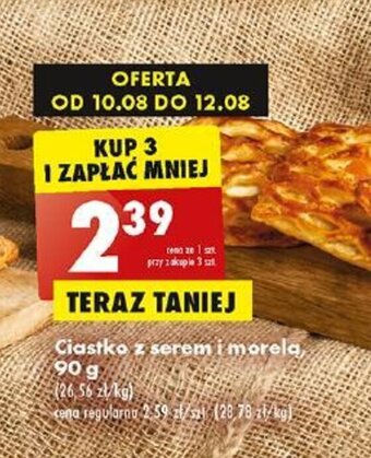 Biedronka Ciastko z serem i morela, 90 g oferta