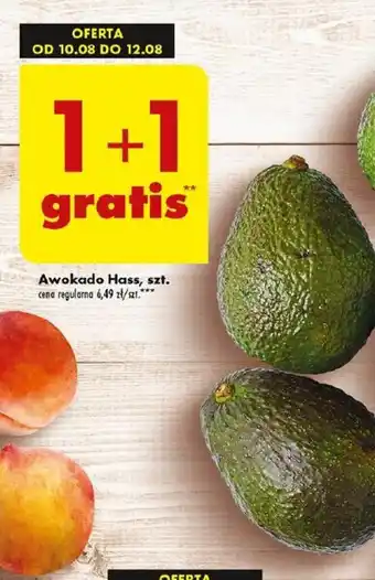 Biedronka Awokado Hass, szt. 1+1 gratis oferta
