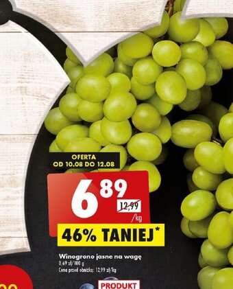 Biedronka Winogrono jasne na wagę 1 kg oferta