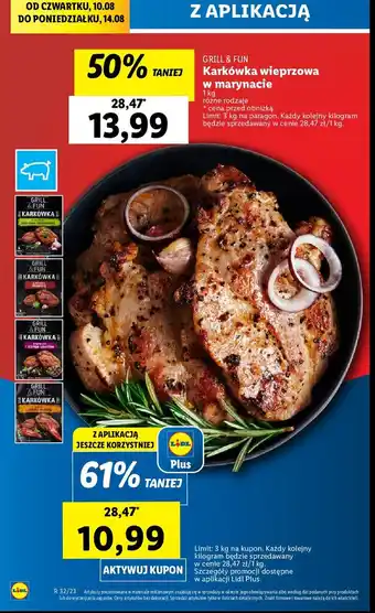 Lidl Karkówka wieprzowa w marynacie myśliwskiej oferta