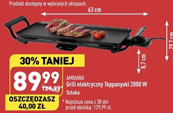 ALDI AMBIANO Grill elektryczny Teppanyaki 2000 W oferta