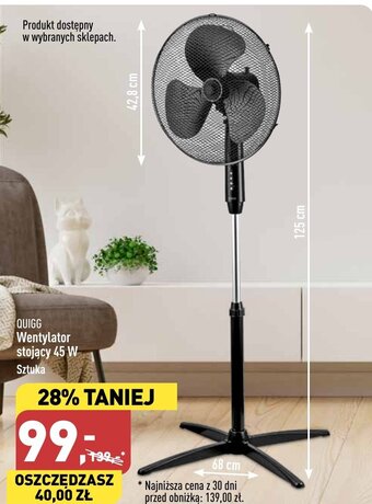 ALDI QUIGG Wentylator stojący 45 W oferta