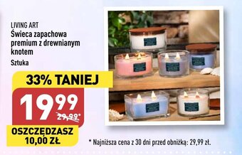 ALDI LIVING ART Świeca zapachowa premium z drewnianym knotem oferta