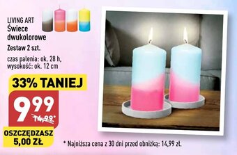 ALDI LIVING ART Świece dwukolorowe 2szt. oferta