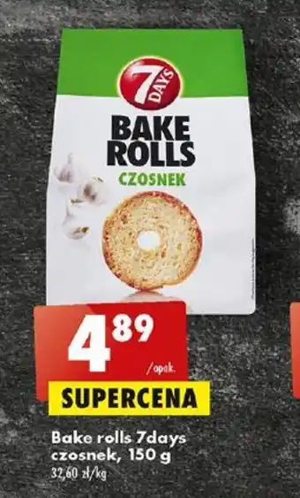 Biedronka 7days Bake rolls czosnek, 150 g oferta