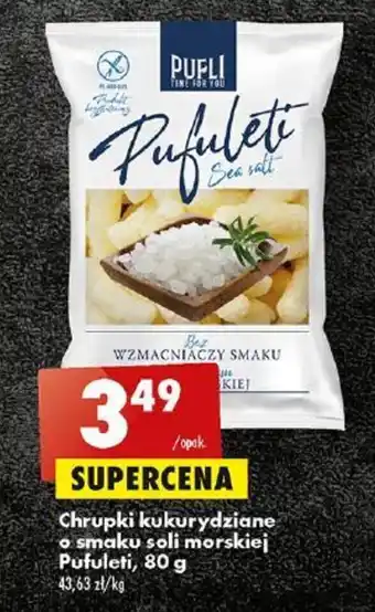Biedronka Pufuleti, Chrupki kukurydziane o smaku soli morskiej 80 g oferta