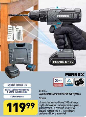 ALDI FERREX Akumulatorowa wiertarko-wkrętarka oferta