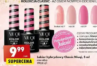 Biedronka Niuqi, Lakier hybrydowy Classic 5 ml różne rodzaje oferta